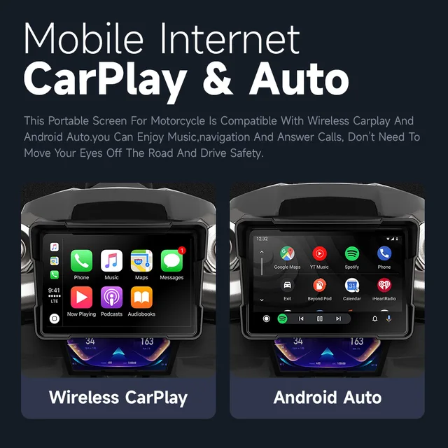 Jiuyin 5Inch Motorcycle Navigation Gps Hd Dual Video Recording Smart Wireless Apple Carplay Android Ipx7 Waterproof - Image 3