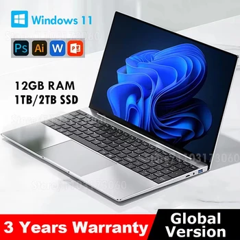 Laptop Computer Windows 11 Pro Intel Celeron J4025 2025 Notebook PC Gamer 12GB RAM 512GB 1TB 2TB SSD 1920*1080P Office Computer 1