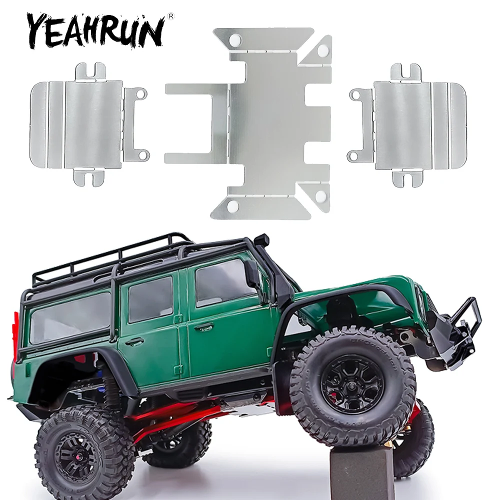 Yeahrun Metal Chassis & Axle Armor Protector Skid Plate Per Trx-4M Bronco Defender 1/18 Rc Crawler Car Model Upgrade Parts