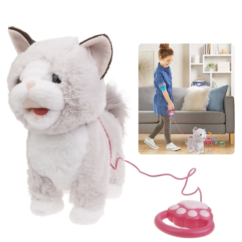 Cat Leash TUMAMA Interactive Walking Talking Cat Toy - Electronic Plush Pet With Remote Control Leash Remote Control Cat Toy