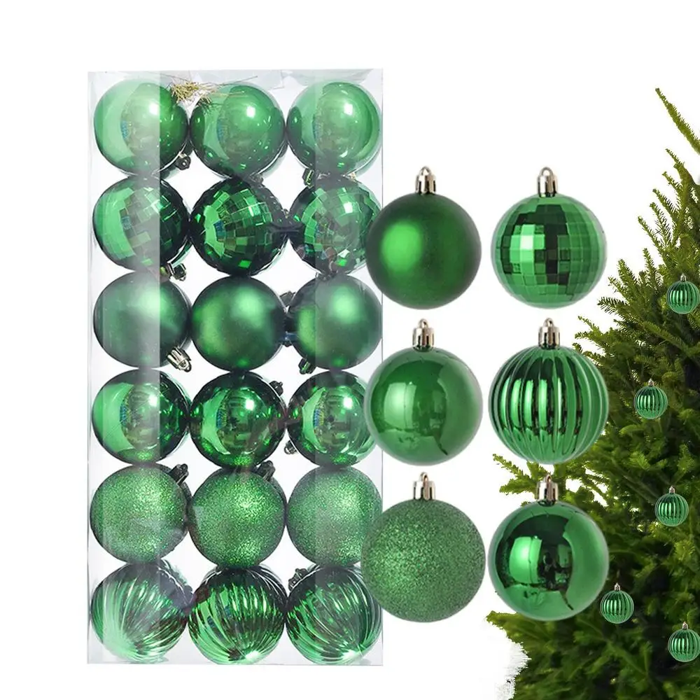 Adornos de bolas para árbol de Navidad, 36 bolas para árbol de Navidad, 6 diseños, adornos decorativos irrompibles para árbol de Navidad