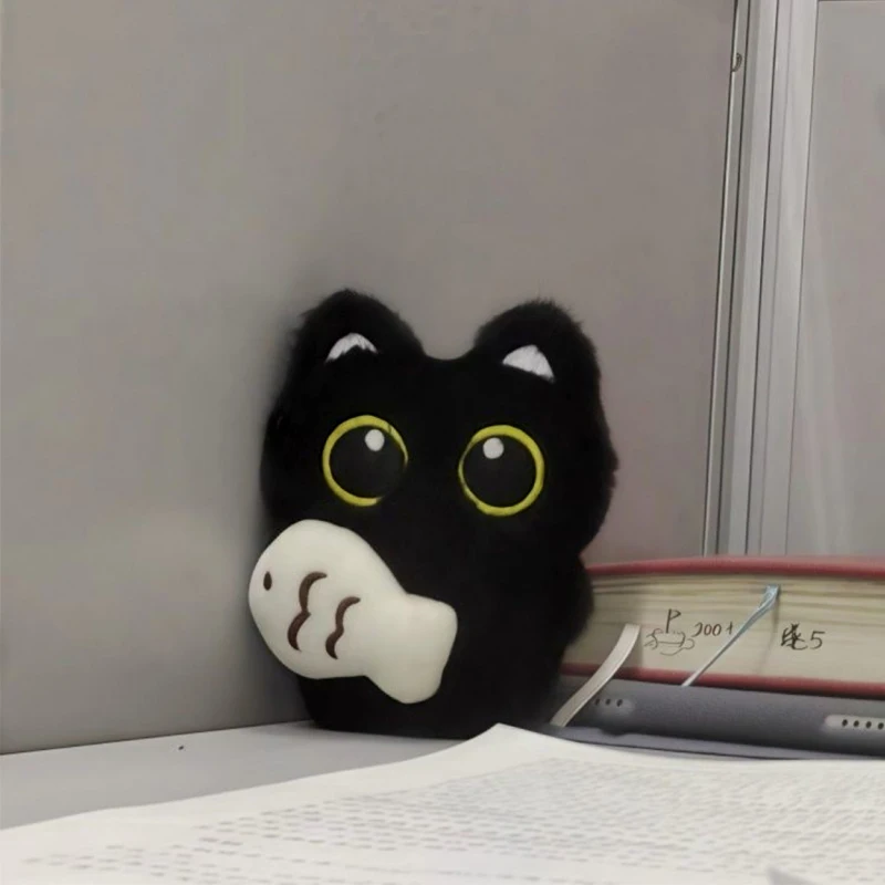 Plush Black Cat Doll Toy Keychain Bag Pendant Charms Car Keyring Accessories 1Pcs For Women Couples Kawaii Gift