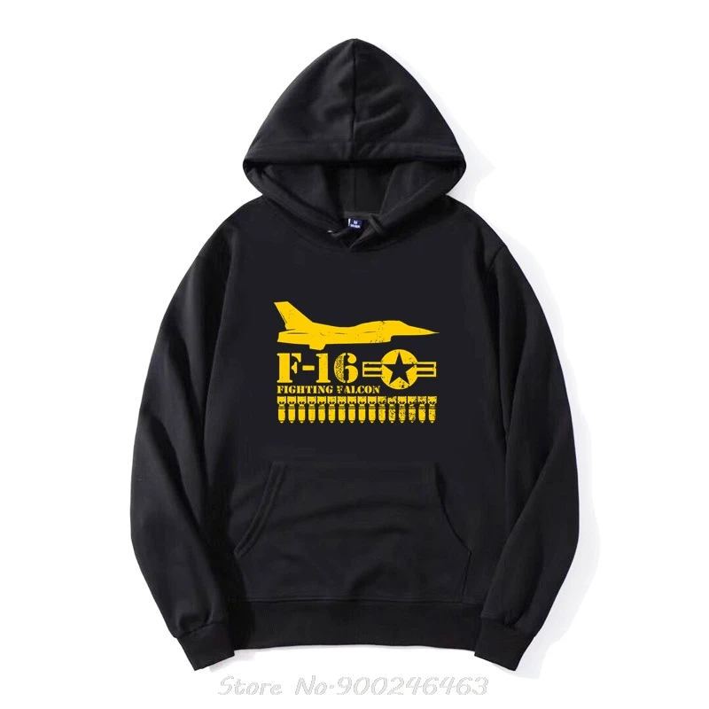Männer Übergroßer Hoodie F16 Fighting Falcon (Distressed) Hoody Lustige Männer Baumwolle Pullover Sweatshirt Hip Hop Harajuku Streetwear – Detail 2