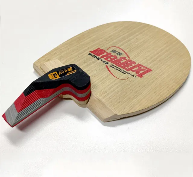 Racchetta Da Ping Pong Elegante In Legno Di Ebano E Dalbergia - Lama Da Attacco Con Impugnatura Lunga - Foto 3