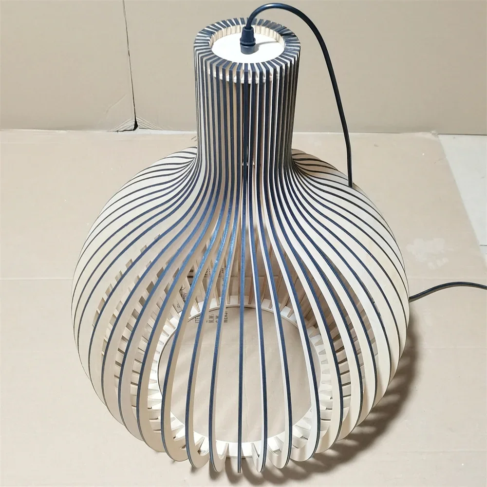 LED Chandelier Designer Pendant Lamp Country Style Foscarini Wood Cage Chandeliers Light Black Bamboo Lighting Fixtures
