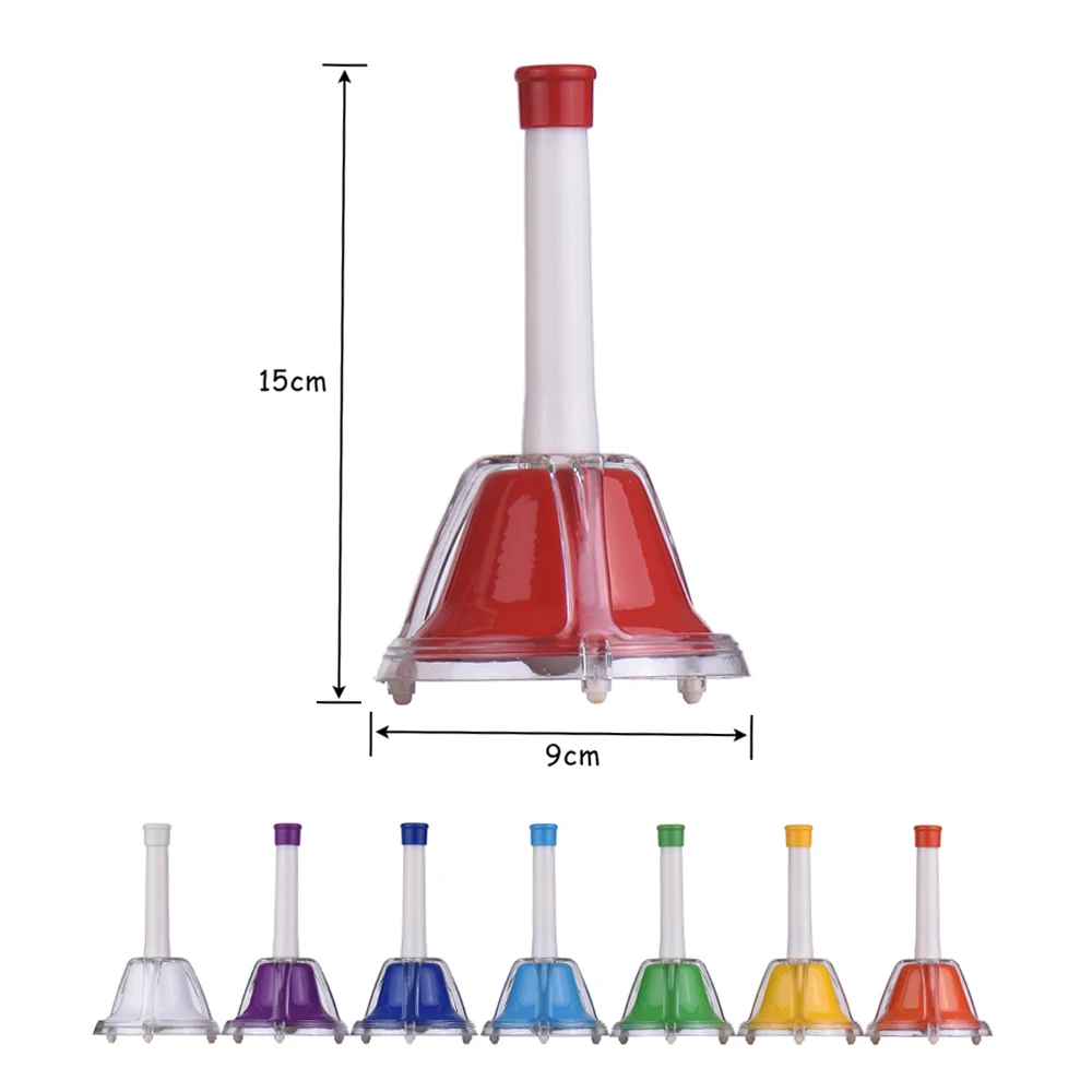 8 Note Diatonic Metal Bell Colorful Handbell Hand Percussion Bells Kit Musical Toy for Kids Children for Musical Learning Teachi hand bell