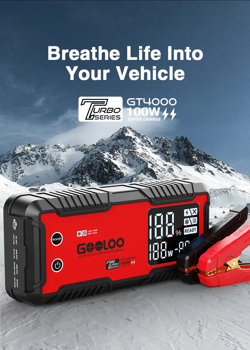 GOOLOO 12V Car Jump Starter 4000A Car Battery Starter 26800mAh Portable Power Bank Booster Auto Starting Device Emergency Start car battery jump starter