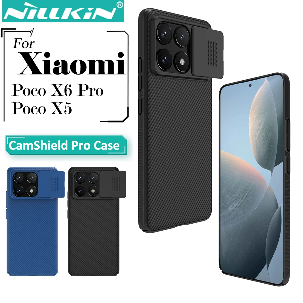 NILLKIN For Xiaomi Poco X6 Pro 5G Poco X5 5G Case Original CamShield Slide Camera Cover Privacy Protection Back Cover