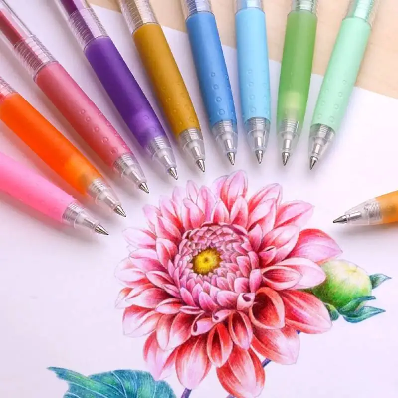 Pilot Juice Gel Pen Set 6/12 Colors Retractable Jelly Ballpoint Pens, No Blotting Paper Clear Handwriting Multifunction Supplies 5
