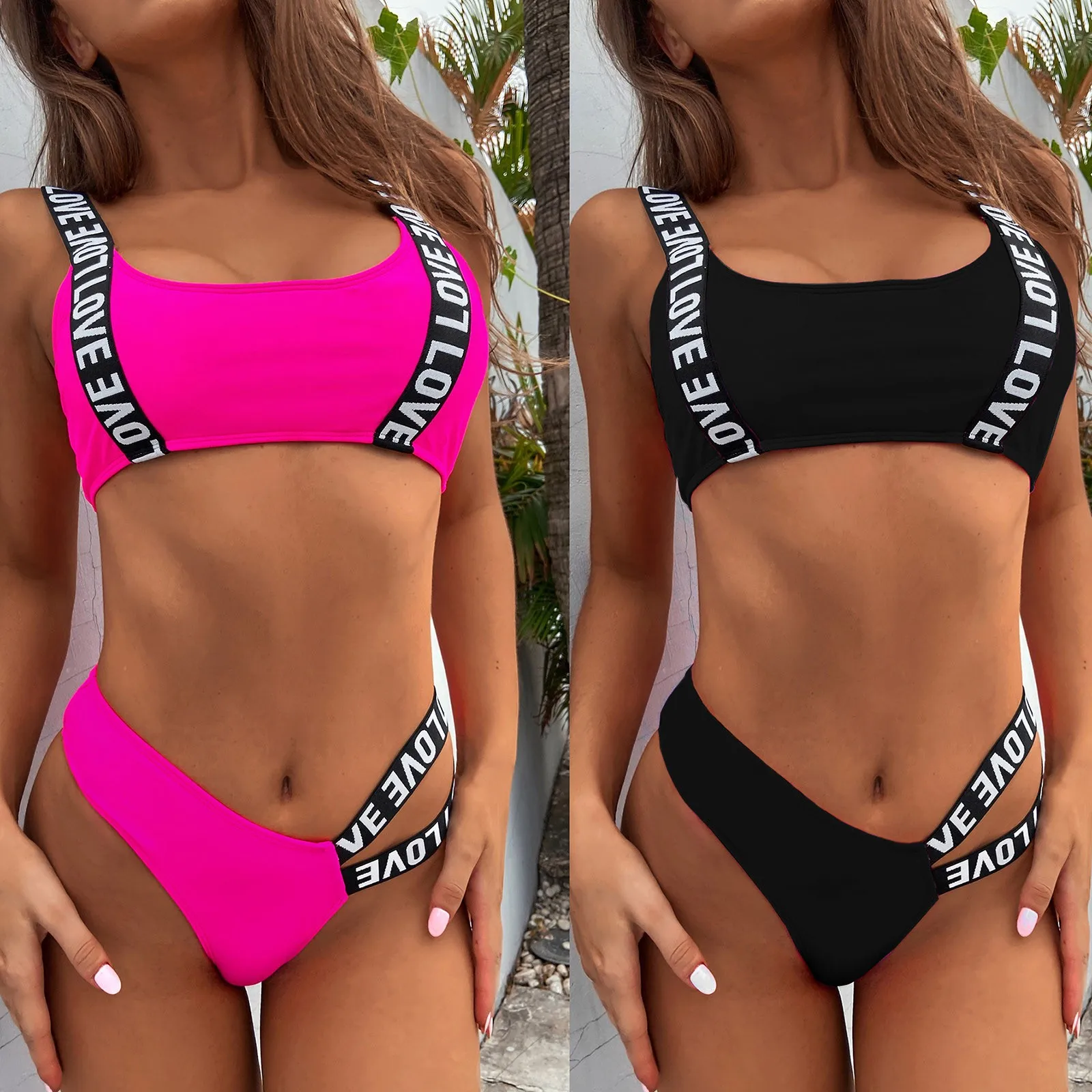 

Push-Up Women Swimsuit Swimwear Set Bandage Beachwear Bikini Brazilian Bandeau Swimwears Tankinis Athletic Swim Top for Women