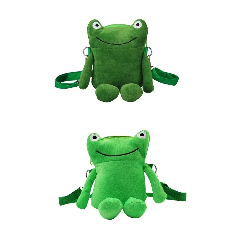 Adorable Frog Shoulder Bag - Cute Cartoon Green Tote for Women, Kids & Family Gatherings, Fun Gift Idea