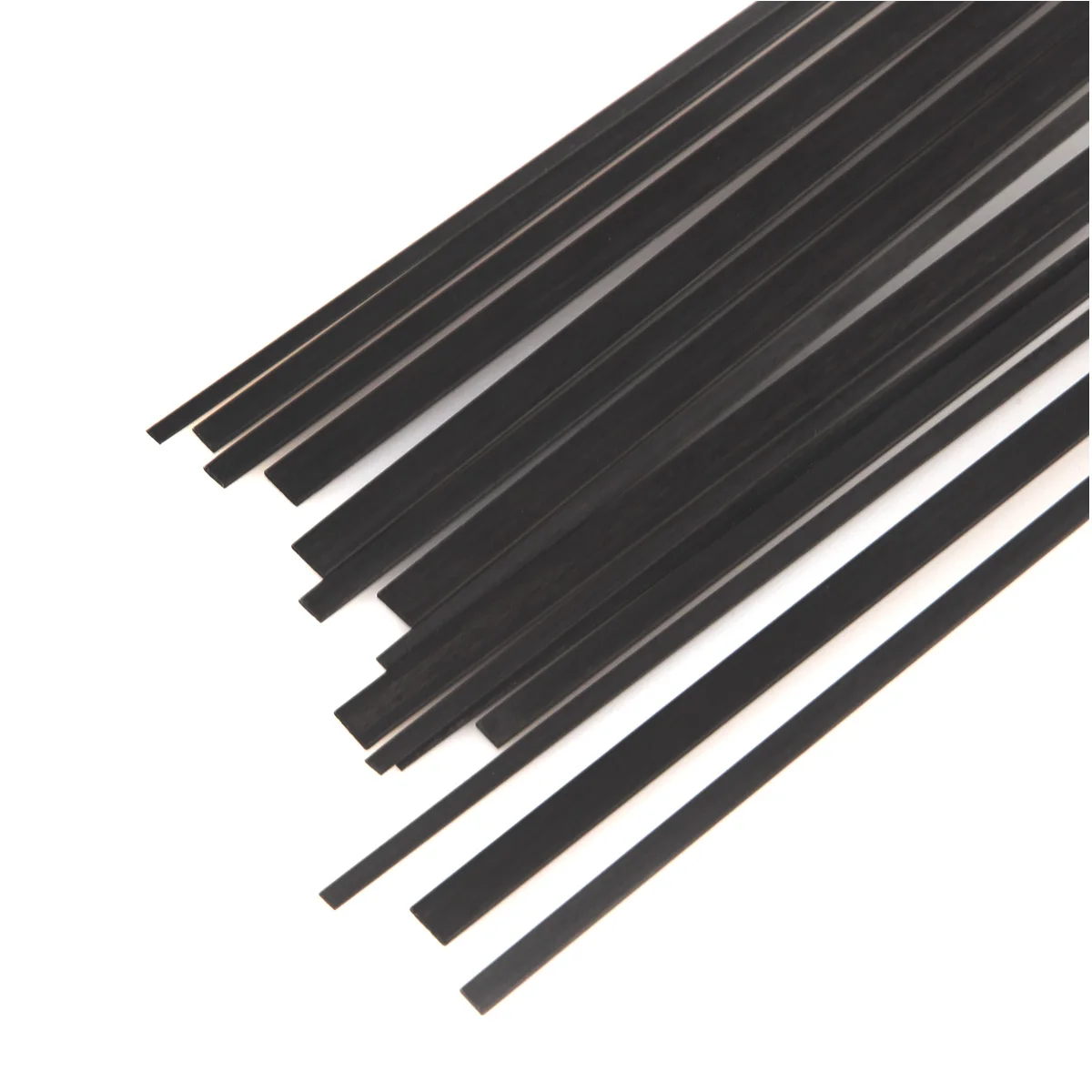 10 개/몫 1x6mm/0.5X3mm/1x3mm/1x4mm/500mm 길이 탄소 섬유 스트립 플랫 바