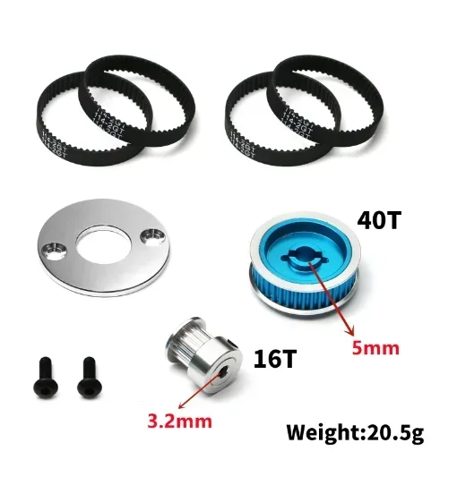 

TAMIYA TT02 Belt Drive Gear 16T 40T Transmission Gears System DIY Modify For 1/10 RC Car Tamiya TT-02