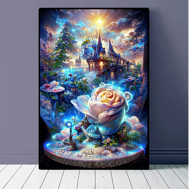 Kit Diamond Painting 5D 30x40cm - Paesaggio Floreale Con Diamanti, Attività Artigianale Per Decorazione Casa - Foto 11