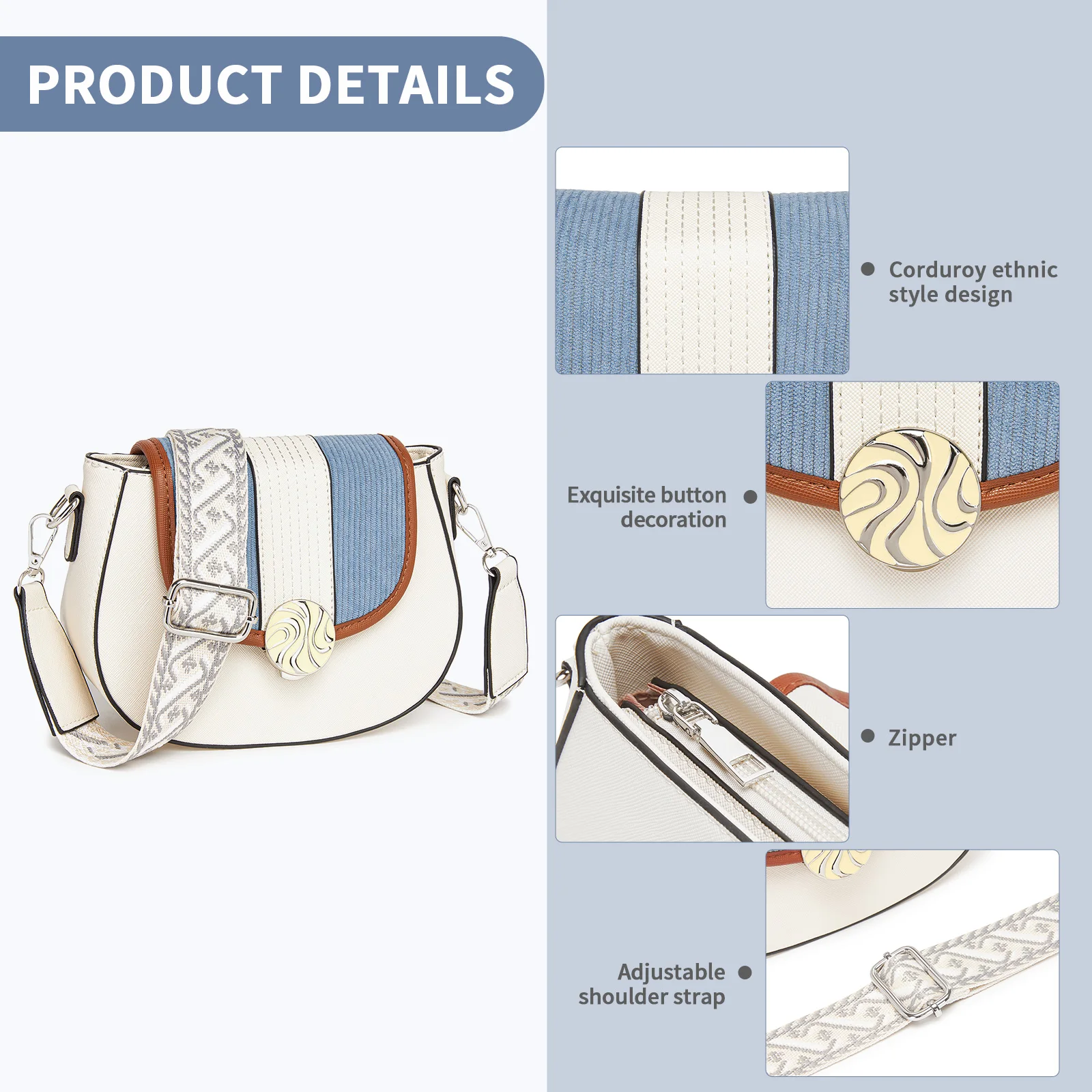 Miss Lulu Ethno-shoulder bag side view