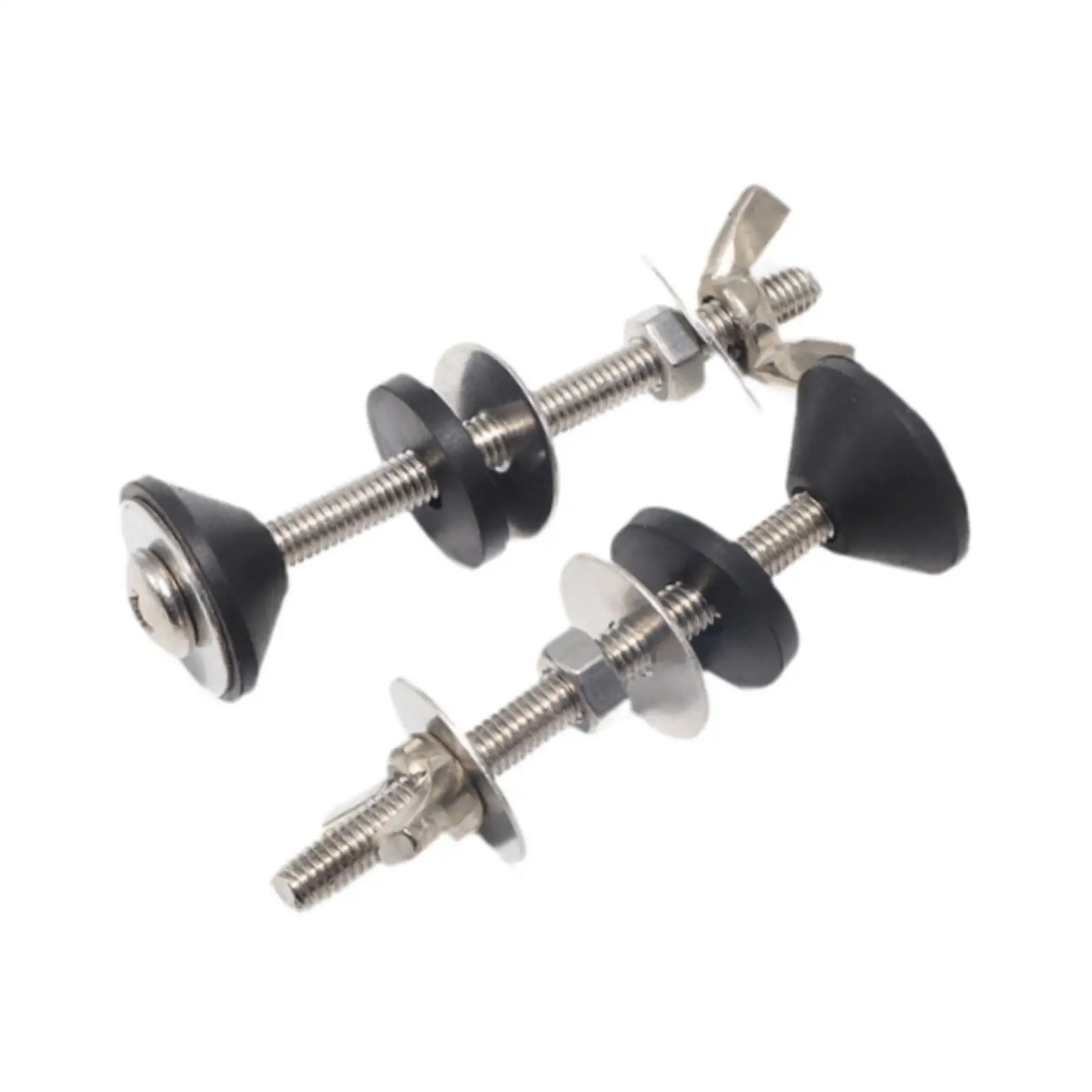 2Pcs Toilet Tank Bolts Screw Toilet Seat Bolts Universal Stainless Steel Tank to Bowl Repair Kit Rubber Gaskets