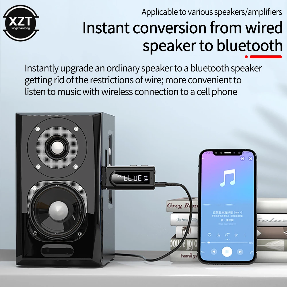 Car Mp3 Player USB Bluetooth 5.0 Transmitter Receiver LED Display MP3 Player Aux Car FM TV PC TF Audio Stereo Adapter Home Speaker