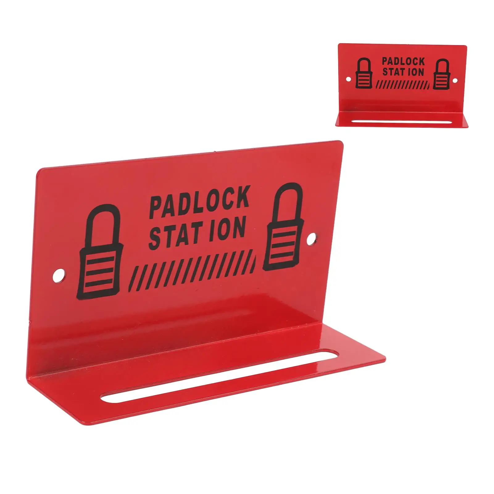 Wall-Mounted Safety Padlock Rack for 5 -8 Locks-Durable Alloy Steel Management Station in Red
