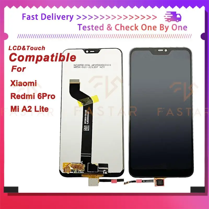 

5.84"Tested For Xiaomi Redmi 6pro Mi A2lite LCD Display Touch Digitizer Assembly Replacement Screen Mi A2 lite Redmi 6 pro lcd