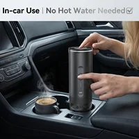 Machine à café expresso portable électrique sans fil 100W pour voiture et camping à domicile, 3 en 1, compatible capsules et café moulu, cafetière de voyage sans fil avec pompe à chaleur et presse 6