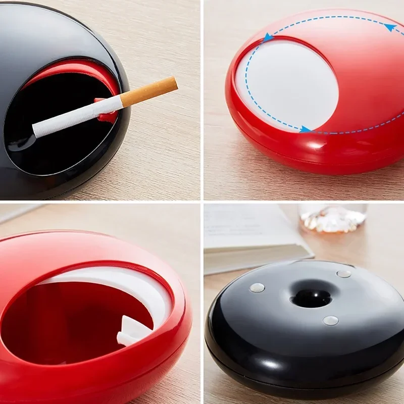 Creative Portable Ashtray Outdoor Windproof Oval Model Living Room Study Office Desktop Decoration Accessories Gift Portable Ashtray