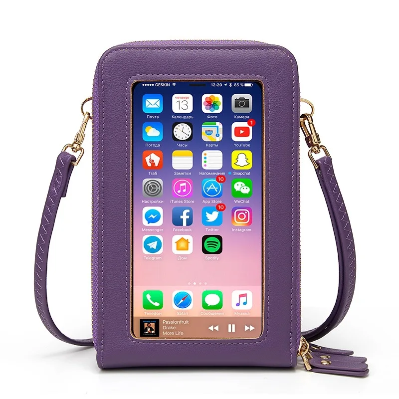 

Женский вместительный кошелек с двумя отделениями для сенсорного экрана