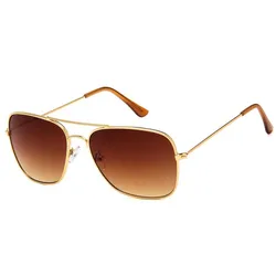 Shonemes Vintage Square Sunglasses with Double Bridge Metal Frame and UV400 Protection (As Picture)