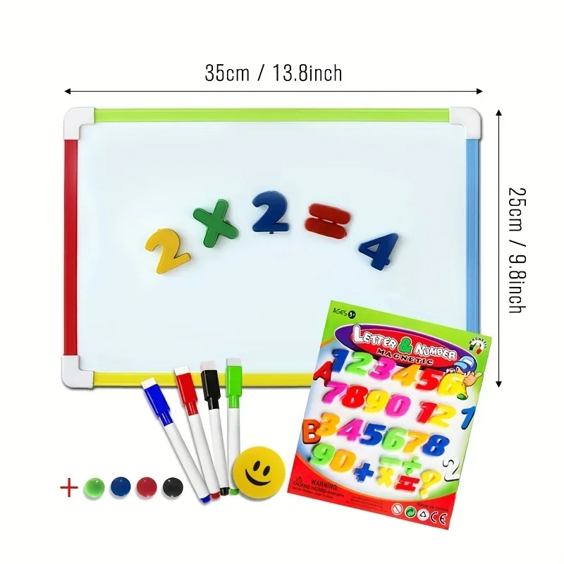 3 Styles Kids Whiteboard Magnetic Dry Eraser White Board With Free Gifts Number Magnets Preschool Children Memo Message Boards - 3