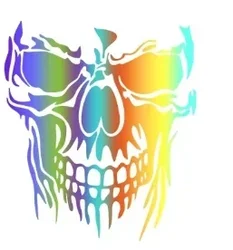 Skull 3D Reflective Film - Waterproof Automotive Exterior Decoration Sticker - 23X28CM (D gradient Skull)