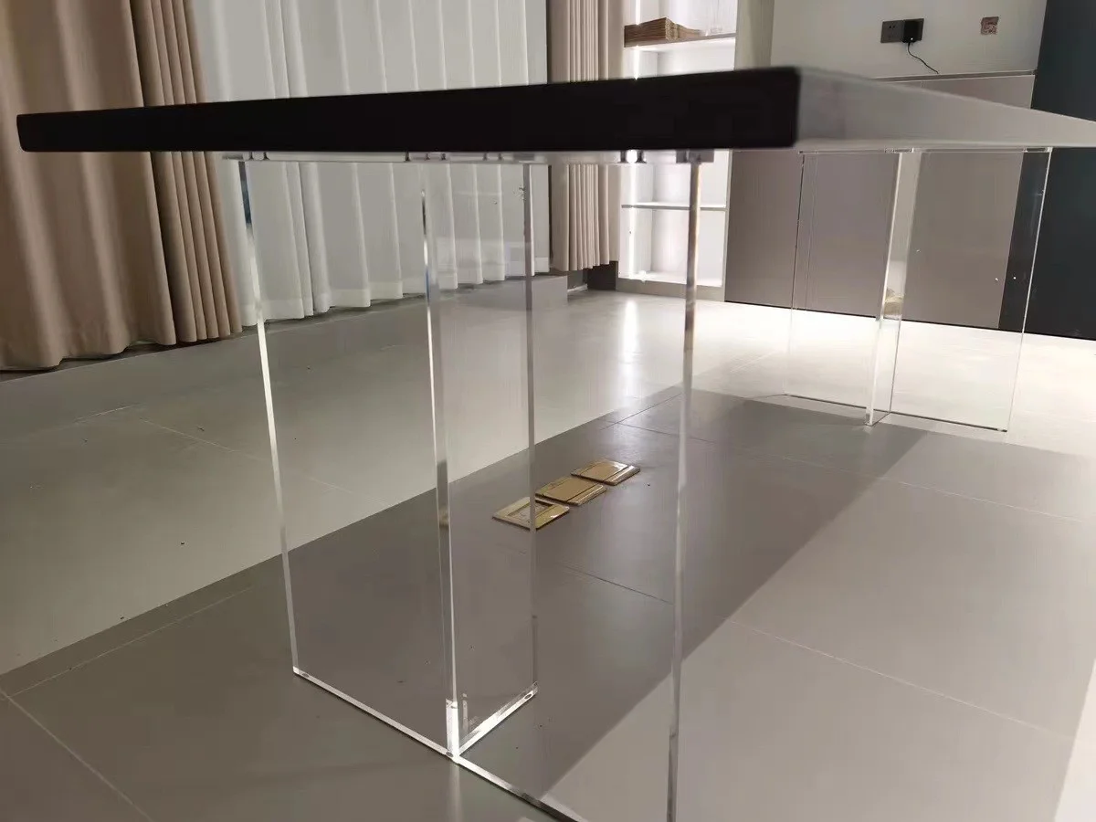 아크릴 테이블 다리 의자 책상 홀더, 발 가구 장식, 매달린 바 스탠드, 거실 커피 테이블, T자형 플랫폼, 2 개