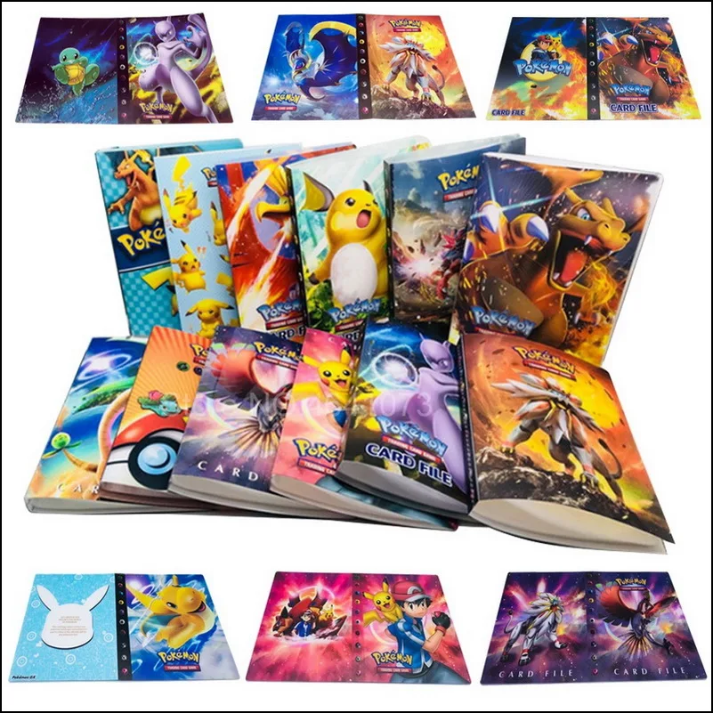 240 Pcs Pokemon Holder Album Novelty Gift Cards Book Album Book Top Loaded List Playing Cards