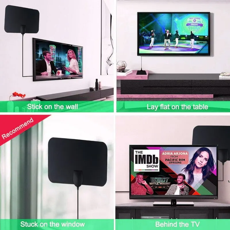 Digital TV Antenna Booster Hign Gain High Definition Aerial HD Flat Indoor Active Aerial For Car Antenna RV Travel Smart TV 4