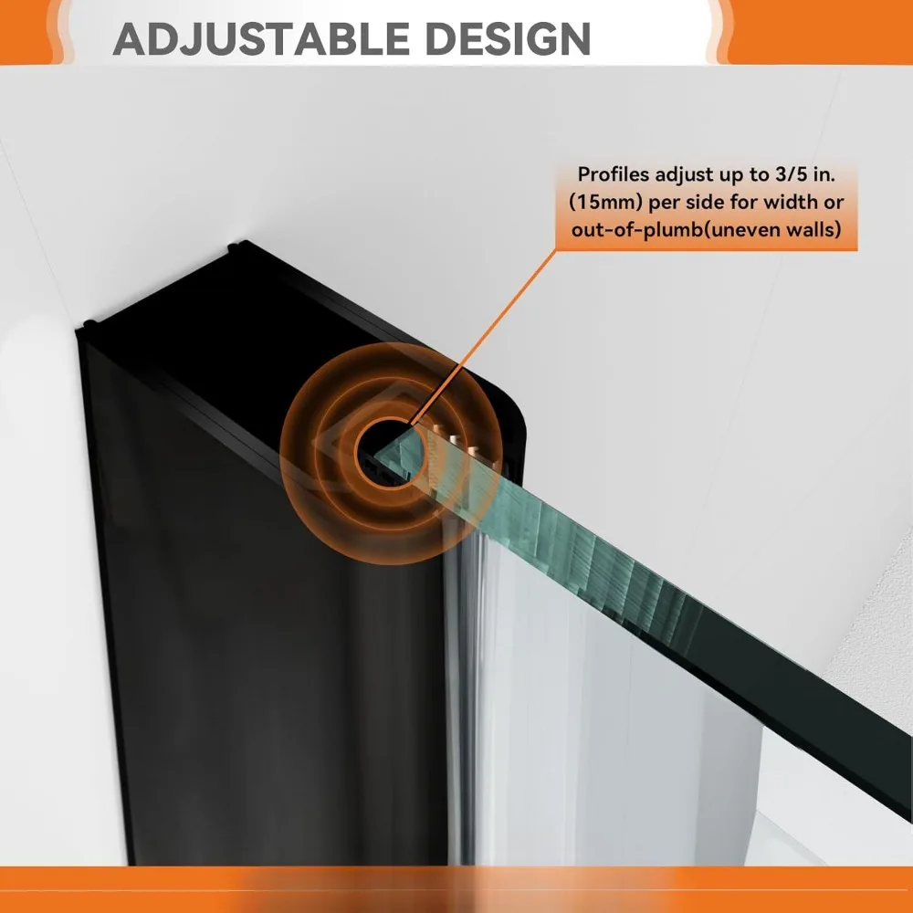 Neo-angle Shower door 38 in. D x 38 in. W x 72 in. H, Tempered Glass with Easy Clean, Frameless Pivot Shower Enclosure 4