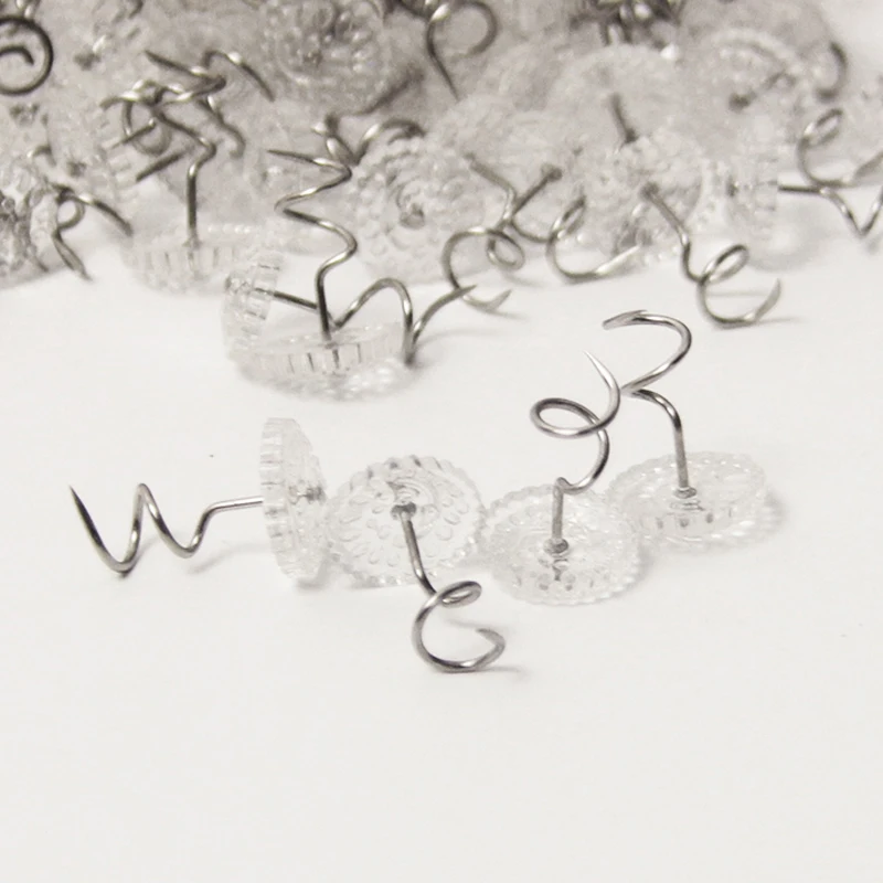 Practical Stainless Steel Transparent Spiral Nail Sofa Tack Pins Bed Skirt Fixed Twist Nail DIY Handcraft Fastener Accessories Craft Supplies
