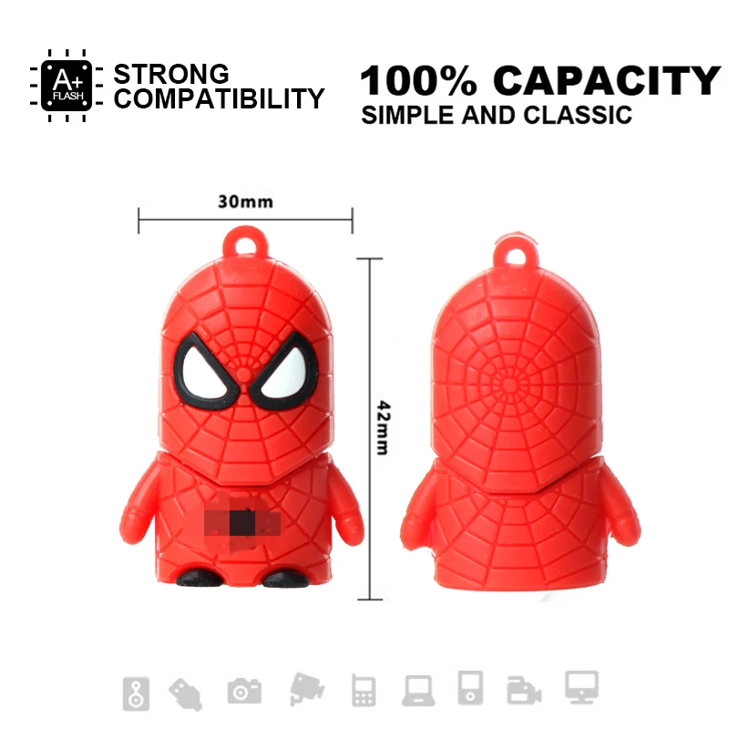 USB Flash Drive Flash Drive 128gb 64gb 32gb Cute cartoon hero series Pendrive U Disk for PC Waterproof and anti-static