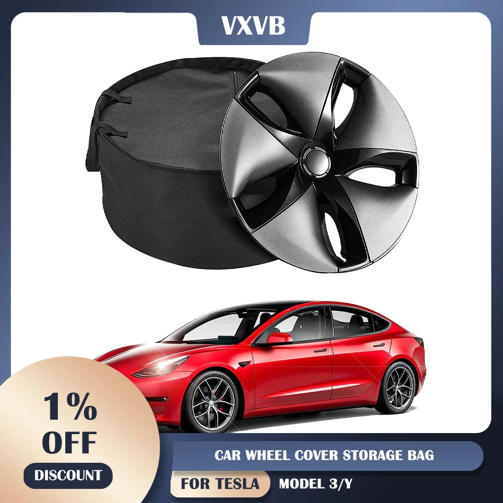 Wheel Cover Storage Bag Hubcap For Tesla Model 3 Y Hub Cap Portable Carrying Organizer Bag Car Hubcap Auto Accessories