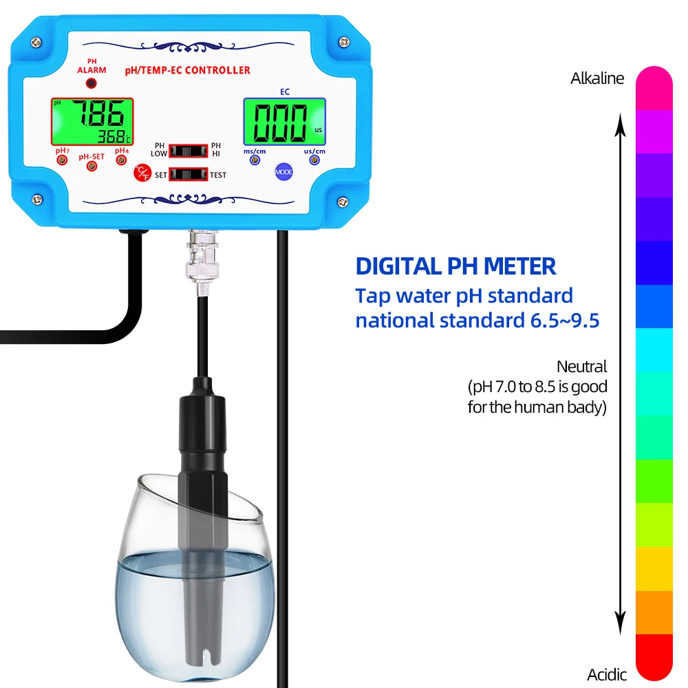 Water Quality Controller EC TEMP Meter for Aquaculture Pool
