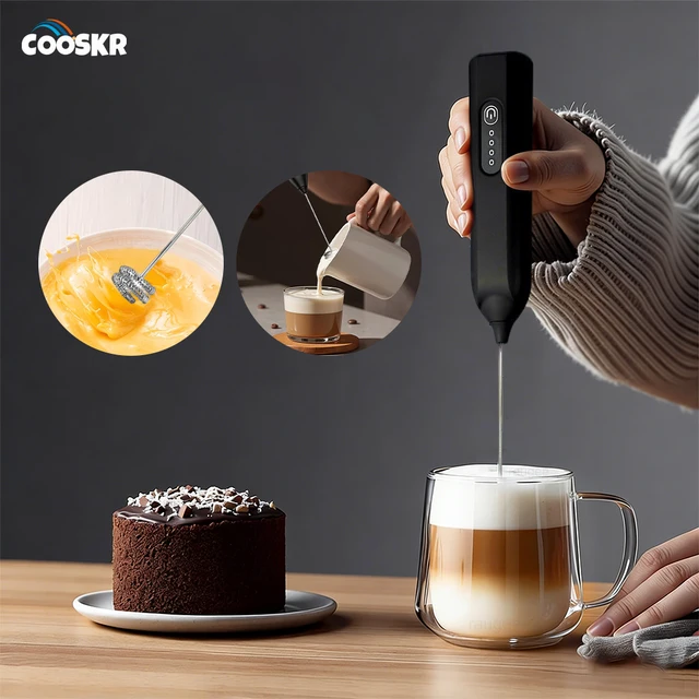 Mousseur à lait électrique portatif, batteur à œufs rechargeable par USB, mini fouet à café sans fil, mousseur à lait automatique, mixeur à œufs 1