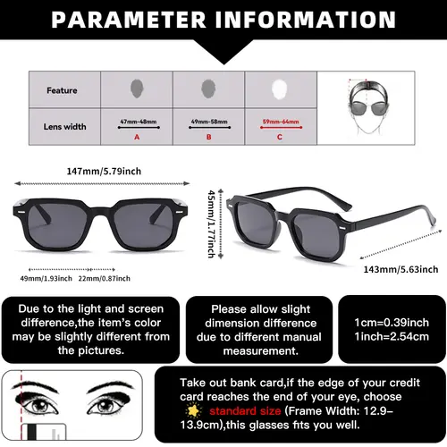 1Pc Men's Fashion Glasses New Trendy Square Frame Retro Rivet Y2K Music Festival Cool Street Style Decoration Suitable for Daily - Image 6