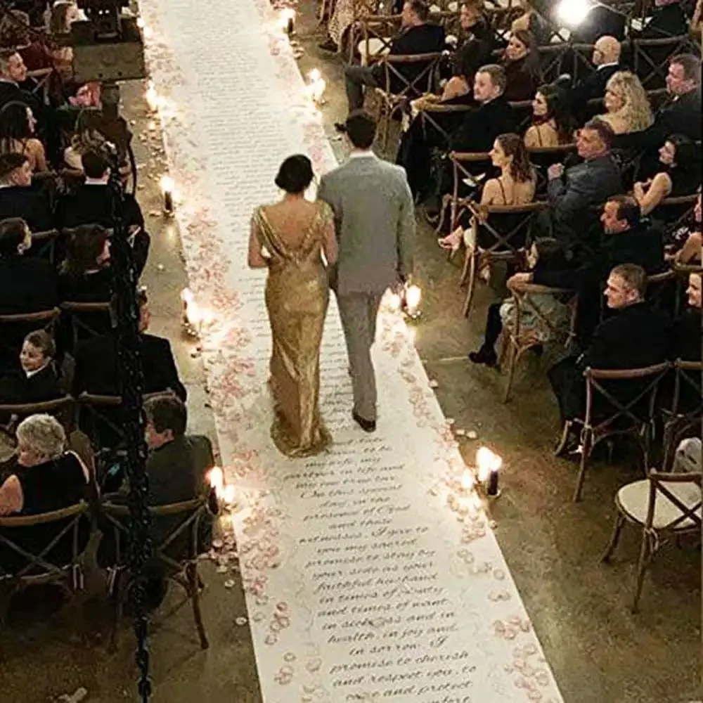 Wedding Aisle Runner 54" Wide by 60' Long Add Your Vows Bible Verse Lyrics