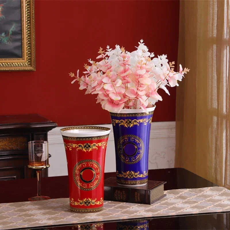 Retro Flower Pot Ceramic Vase Grass Garden Tool Stores Necessaries Special Design Royal Style Handpainted Element ceramic flower pot
