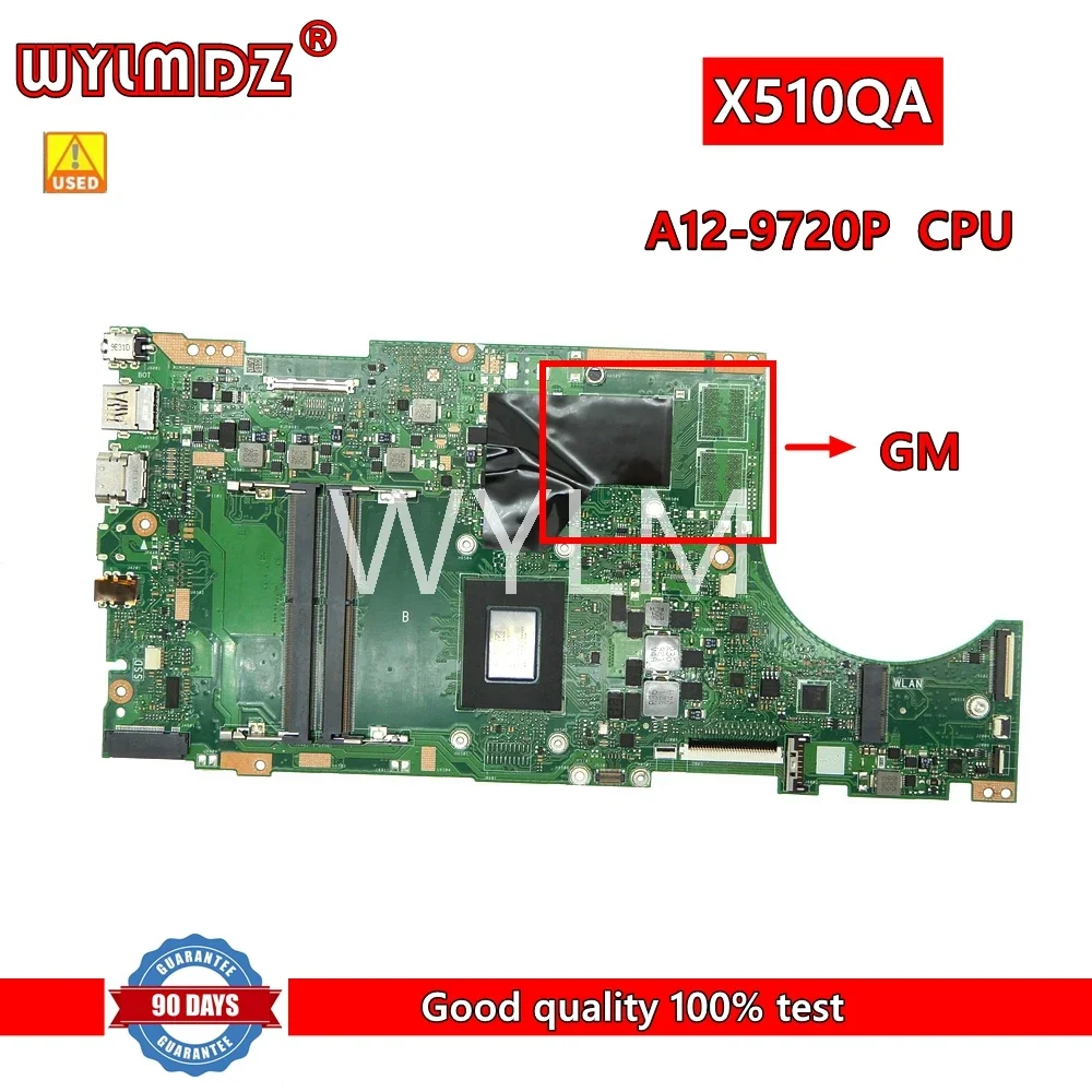 

X510QA A12-9720P CPU notebook Mainboard For Asus X510QA X510QR X510Q X510 Laptop Motherboard Tested