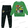 Spring Boys Girls Anime Sprunki Suit Funny Game Figure Print Sweatshirt Long Sleeve Pullovers+Fashion Sprunki Trousers 2pc Sets 2