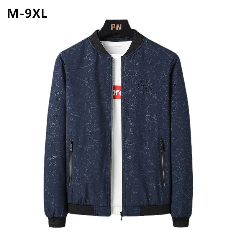 

9XL Baseball Men Jacket Spring Loose 8XL 7XL Bomber Plus Size 6XL 5XL Windbreaker Fashion Black Green Clothes Youth Boys Coats