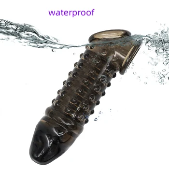 Silicone Penis Ring Cock Sleeve Ring Men Lock Ring Delay Ejaculation Reusable Linen Nozzle Sleeve Men Erotic Sexy Toys Adult 18+ 4