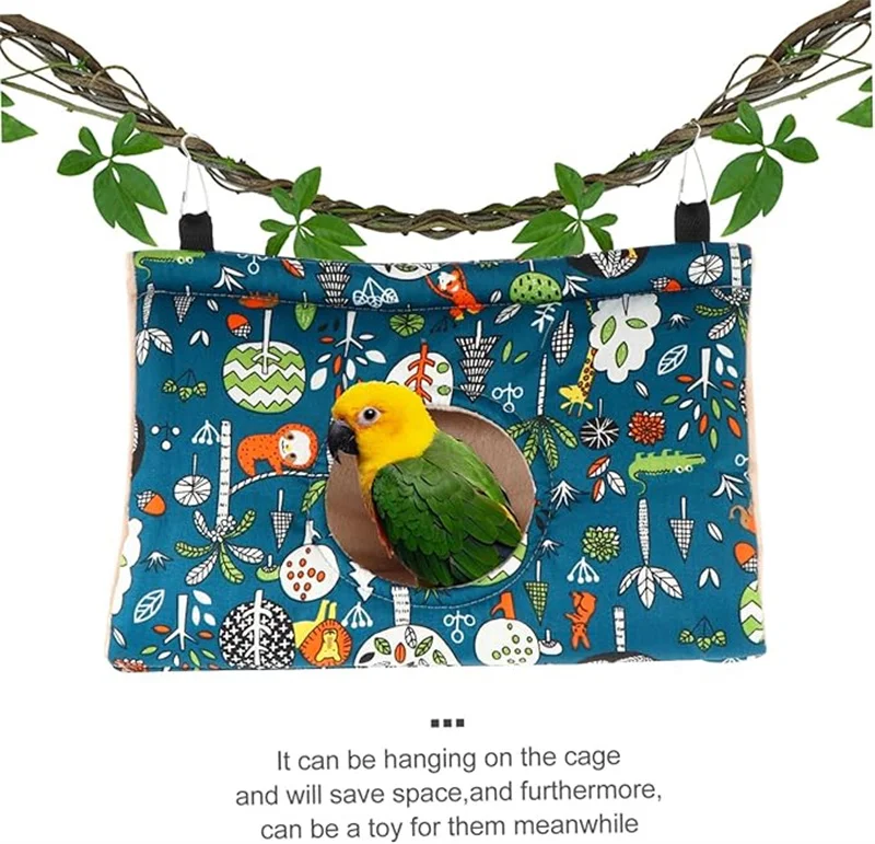 Pet Sleeping Bed Bird Nest Bird Sleeping Bed Bird Egg Nest 1pc Bird's Nest Triangle Ventilated Warm Hammock For Peony Gray Parrot Bird Cage Pendant Decorative Nest Sleeping Habitat