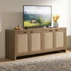 TV Stand for Living Room Rattan Entertainment Center for Bedroom with 4 Rattan Cabinets Farmhouse Television Stands 2