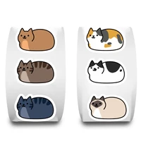 500PCS Kawaii Cartoon Cat Tuo Roll Stickers Skateboard Laptop Luggage Scrapbook Cool Phone Gift Waterproof Phone Cute Sticker 3