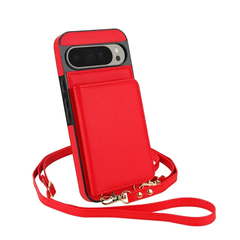 RFID Blocking Crossbody Wrist Strap Wallet Phone Case with Adjustable Lanyard