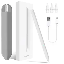 Premium Stylus Pen with Pencil Holder and Palm Rejection (WHITE)